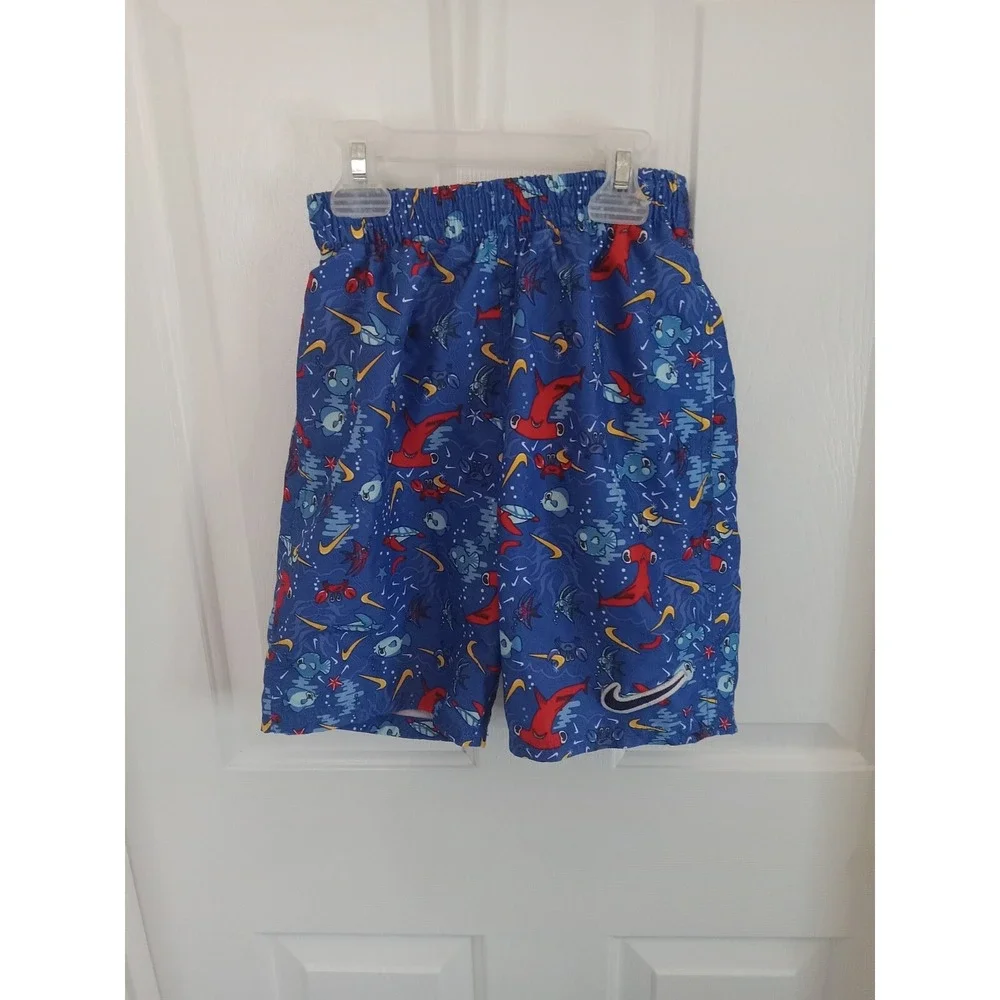 Nike‎ Little Boys Sea Friends Lap Volley Shorts Size Small Swim Trunks..